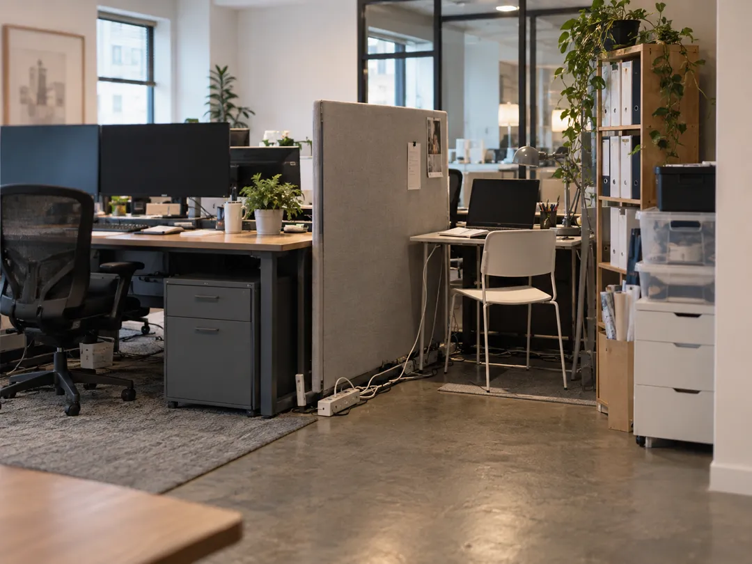 Commercial workspace that has outgrown its original layout