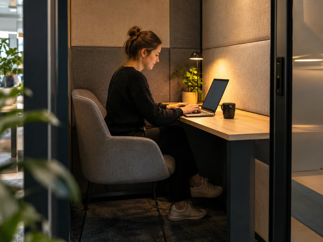 Quiet workspace in a modern office